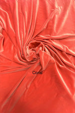 Load image into Gallery viewer, Coral Stretch Velvet Fabric | Soft 4-Way Stretch | Costumes, Dancewear, Crafts by the Yard
