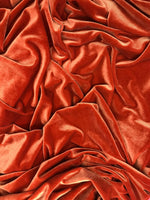 Load image into Gallery viewer, Rust Stretch Velvet Fabric | Soft 4-Way | Costumes, Dancewear, Crafts by the Yard
