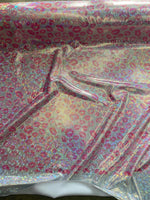 Load image into Gallery viewer, Pink lips Shattered on white Spandex Fabric by the yard 4 way stretch
