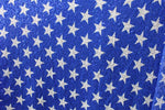 Load image into Gallery viewer, White star Sequin blue Mesh Fabric – Sparkly Stretch Lace with Sequin Pattern – Costume, Dancewear, Evening &amp; Fashion Fabric by the Yard
