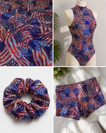 Load image into Gallery viewer, 4th of july USA flag mystique 4-Way Stretch Fabric by the yard 60 " Wide
