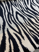 Load image into Gallery viewer, White/Black Zebra Print Chenille velvet Upholstery Fabric – Animal Print Decorative Fabric by the Yard
