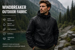 Load image into Gallery viewer, Black Waterproof Nylon Windbreaker Fabric by the Yard – Lightweight Outdoor Jacket Material, Rain Resistant Apparel
