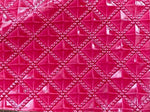 Load image into Gallery viewer, 1/2" Diamond fuchsia quilted faux leather vinyl for Upholstery, Headboards, Handbags
