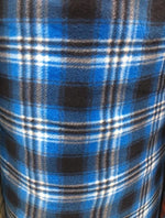 Load image into Gallery viewer, Plaid blue black Fleece Polar  By The Yard 60" Wide
