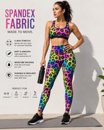 Load image into Gallery viewer, Black Neon Leopard Print Spandex Fabric by the Yard – Stretch Dancewear Fabric, Rave Costume Fabric, Bright Animal Print
