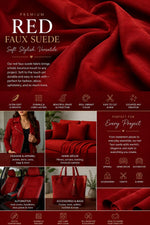 Load image into Gallery viewer, Dark Red  Polyester micro faux suede upholstery fabric by the yard 60" Wide
