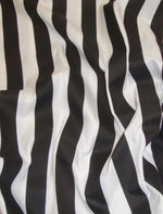 Load image into Gallery viewer, Black White Stripe Poly Cotton 1" Fabric per yard
