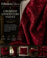 Load image into Gallery viewer, Burgundy Crushed Velvet  upholstery drapery Fabric BY THE YARD 58" Wide
