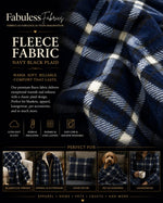 Load image into Gallery viewer, Plaid navy blue black Fleece Polar  By The Yard 60" Wide
