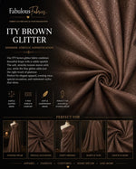 Load image into Gallery viewer, Brown glitter ITY Fabric Polyester Knit Jersey 4 Way Spandex Stretch 58" Wide by The Yard
