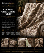 Load image into Gallery viewer, Desert Damask Chenille Upholstery Drapery fabric by the yard 57" Wide
