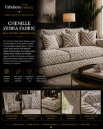Load image into Gallery viewer, Beige Zebra Print Chenille Upholstery Fabric – Animal Print Decorative Fabric by the Yard

