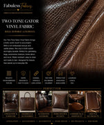 Load image into Gallery viewer, Vinyl Faux Leather Crocodile Nile embossed Faux vinyl  upholstery 55" Wide
