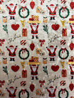 Load image into Gallery viewer, Jolly Santa Printed Crushed Velvet 4-WAY Stretch Fabric
