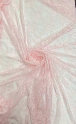 Load image into Gallery viewer, Light pink Vintage Stretch Floral Lace fabric 4 way  By The Yard
