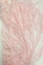 Load image into Gallery viewer, Light pink Vintage Stretch Floral Lace fabric 4 way  By The Yard
