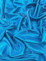 Load image into Gallery viewer, Liquid Satin Shantung Turquoise Material, Elegant Formal Wear Fabric, Drapery Fabric, Event Decor
