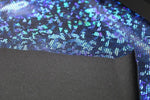 Load image into Gallery viewer, Royal/Black  Shattered Glass Holographic Spandex Fabric – 4 Way Stretch Dancewear Costume
