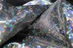 Load image into Gallery viewer, Silver /Black Shattered Glass Holographic Spandex Fabric – 4 Way Stretch Dancewear Costume
