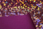 Load image into Gallery viewer, Orange /Burgundy Shattered Glass Holographic Spandex Fabric – 4 Way Stretch Dancewear Costume
