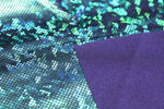 Load image into Gallery viewer, Green/Navy  Shattered Glass Holographic Spandex Fabric – 4 Way Stretch Dancewear Costume
