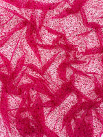 Load image into Gallery viewer, Fuchsia Beaded Sequin with pearls by the Yard, Glitter Mesh, Prom Dress Fabric
