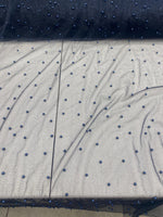 Load image into Gallery viewer, Pearl Beaded Navy Mesh Fabric by Yard, Glitter Tulle for Bridal Gowns, Prom Dresses, Veils &amp; Event Decor
