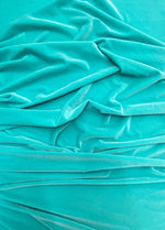 Load image into Gallery viewer, Aqua Stretch Velvet Fabric | Soft 4-Way Stretch | Costumes, Dancewear, Crafts by the Yard
