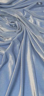 Load image into Gallery viewer, Baby Blue Stretch Velvet Fabric | Soft 4-Way Stretch | Costumes, Dancewear, Crafts by the Yard

