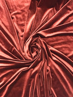 Load image into Gallery viewer, Bronze Stretch Velvet Fabric | Soft 4-Way Stretch | Costumes, Dancewear, Crafts by the Yard
