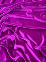 Load image into Gallery viewer, Magenta Stretch Velvet Fabric | Soft 4-Way Stretch | Costumes, Dancewear, Crafts by the Yard
