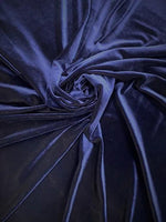 Load image into Gallery viewer, Navy Stretch Velvet Fabric | Soft 4-Way | Costumes, Dancewear, Crafts by the Yard
