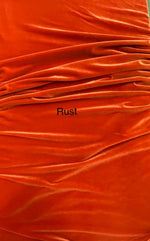 Load image into Gallery viewer, Rust Stretch Velvet Fabric | Soft 4-Way | Costumes, Dancewear, Crafts by the Yard
