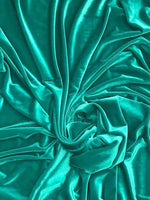 Load image into Gallery viewer, Teal Stretch Velvet Fabric | Soft 4-Way | Costumes, Dancewear, Crafts by the Yard
