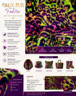 Load image into Gallery viewer, Multi colored Leopard Spotted shaggy short pile faux fur fabric by the yard
