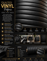 Load image into Gallery viewer, Black 2” Stripe Quilted Auto Headliner Upholstery Fabric with 3/8" Foam – Car, Truck, RV, Door Panels, Headboards
