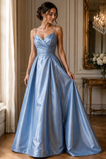 Load image into Gallery viewer, Taffeta SKY BLUE Dress Drapery Taffeta fabric sold BTY 60" Wide
