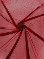 Load image into Gallery viewer, Dark red Power Mesh Stretch Fabric Sheer Nylon Spandex 60” Inch Wide
