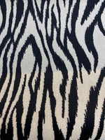 Load image into Gallery viewer, White/Black Zebra Print Chenille velvet Upholstery Fabric – Animal Print Decorative Fabric by the Yard
