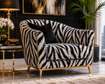 Load image into Gallery viewer, White/Black Zebra Print Chenille velvet Upholstery Fabric – Animal Print Decorative Fabric by the Yard
