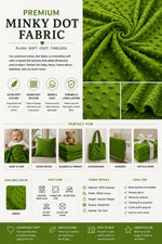 Load image into Gallery viewer, Kelly Green Minky Dot | Soft Plush Dimpled Cuddle Baby Blanket Sewing Fabric by the Yard
