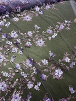 Load image into Gallery viewer, 3D Floral Lace Fabric – Lavender Embroidered Mesh Appliqué Flowers for Prom Dresses, Evening Gowns, Bridal
