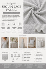 Load image into Gallery viewer, White Web Sequin Fabric by the Yard – Embroidered Mesh Lace with Sparkle Sequins
