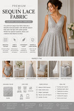 Load image into Gallery viewer, White Web Sequin Fabric by the Yard – Embroidered Mesh Lace with Sparkle Sequins
