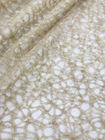 Load image into Gallery viewer, Taupe Web Sequin Fabric by the Yard – Embroidered Mesh Lace with Sparkle Sequins

