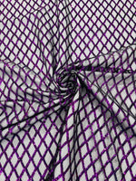 Load image into Gallery viewer, Purple Diamond Sequin Mesh sequin fabric , Prom Dress , Evening Gown Material
