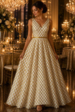 Load image into Gallery viewer, Dark Gold Diamond Sequin Mesh sequin fabric , Prom Dress , Evening Gown Material
