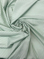 Load image into Gallery viewer, Green Gingham Check Fabric – 1/8” Small Check Cotton Blend Fabric by the Yard 60” wide
