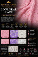Load image into Gallery viewer, Lavender 3D Floral Lace Fabric by the Yard
